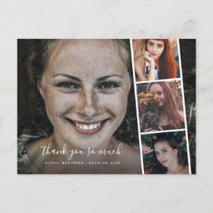 Danke Abschluss Moderne Hochschul-Fotocollage Postkarte