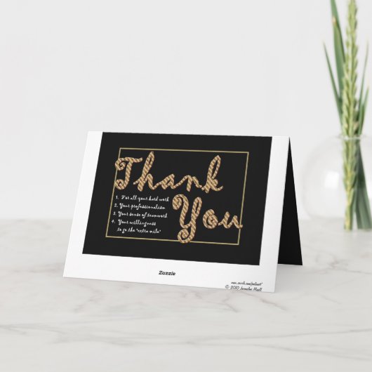 DANKE Admin-Fachleute-Tag-BROWN-Buchstaben (Rückseite)