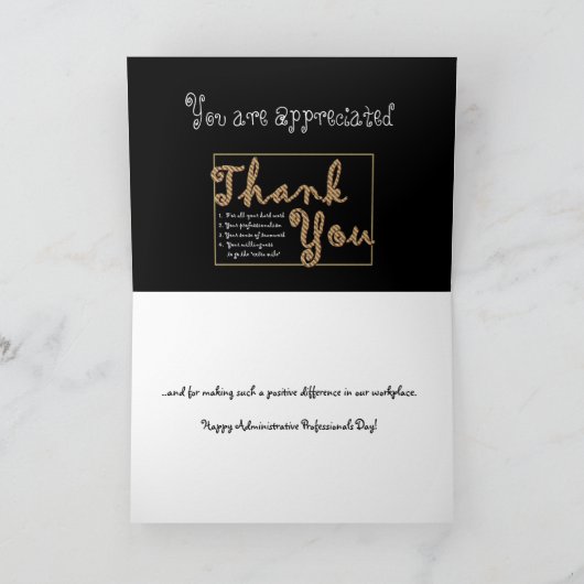 DANKE Admin-Fachleute-Tag-BROWN-Buchstaben (Innenseite)