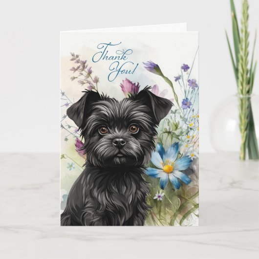 Danke Affenpinscher Hund Wildblume Garden Blan (Vorderseite)