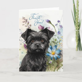 Danke Affenpinscher Hund Wildblume Garden Blan