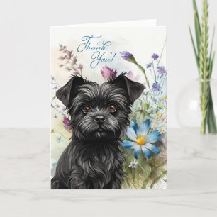 Danke Affenpinscher Hund Wildblume Garden Blan