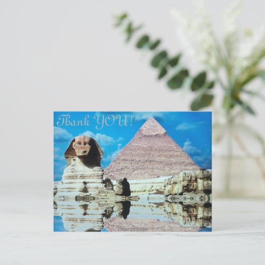 Danke! Ägyptische Sphinx... Postkarte (Stehend Vorderseite)