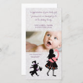 Danke Alice im Wunderland Baby Foto Card (Vorne/Hinten)