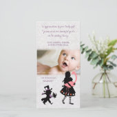 Danke Alice im Wunderland Baby Foto Card (Stehend Vorderseite)