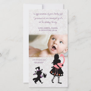 Danke Alice im Wunderland Baby Foto Card