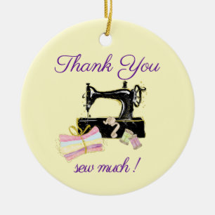 Danke, alte Nähmaschine Keramik Ornament