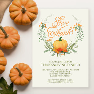 Danke an Autumn Wreath Erntedank Einladung