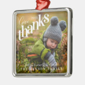 Danke an Blessings Baby Foto Gray Ornament Aus Metall (Links)