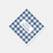 Danke an Blue White Gingham Karo Erntedank Serviette (Ecke)
