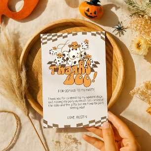 Danke an Boo Cowboy Halloween Checkered Pattern