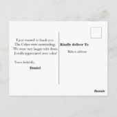 Danke an Cakes Postkarte (Rückseite)