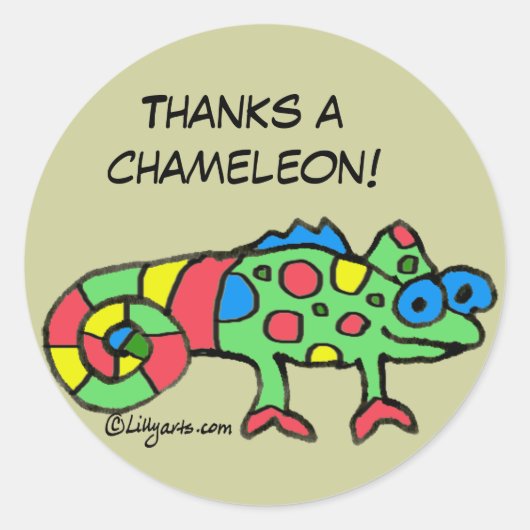 Danke an Chameleon Personalisiert Stickers (Vorderseite)