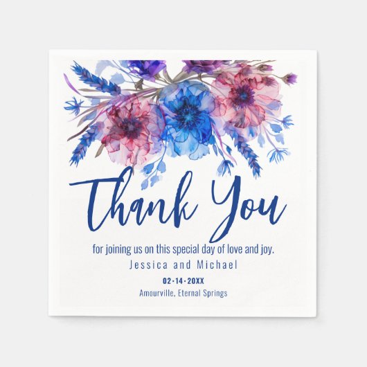 💍 Danke an Cornflowers und Lavender Serviette (Vorderseite)