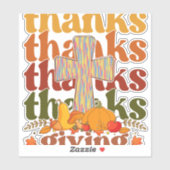 Danke an Cross Pumpkin Aufkleber (Blatt)