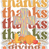 Danke an Cross Pumpkin Aufkleber (Vorderseite)