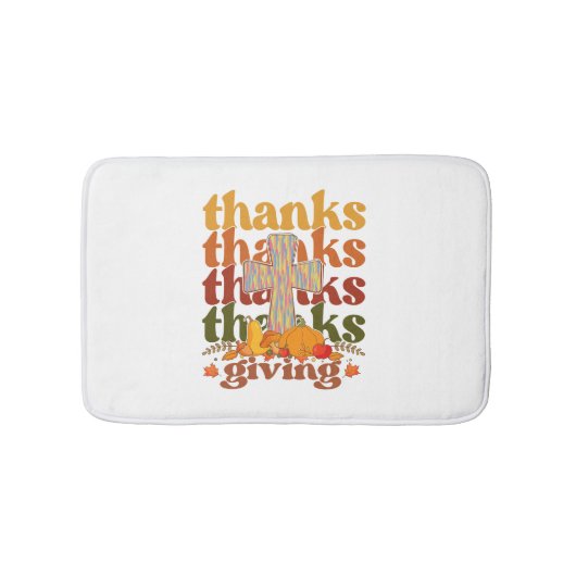 Danke an Cross Pumpkin Badematte (Vorderseite)