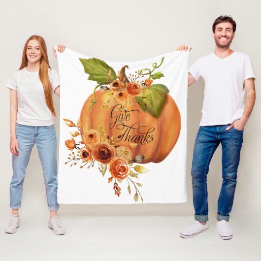 Danke an den blumigen Kürbis Classic Fleecedecke (Beispiel)