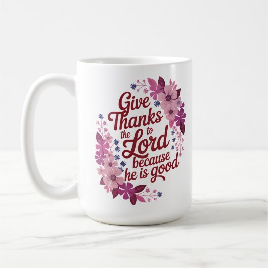 Danke an den Christlichen Lord Purple Flowers Kaffeetasse (Links)