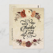 Danke an den Erntedank der Lord Bible Verse Postkarte (Vorne/Hinten)