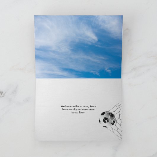 Danke an den Fußballtrainer Karte (Innenseite)