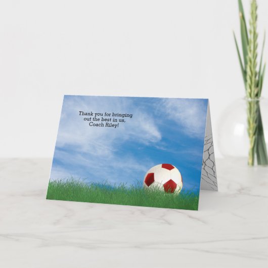 Danke an den Fußballtrainer Karte (Vorderseite)