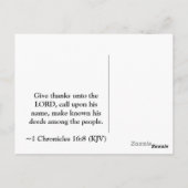 Danke an den Herrn 1 Chroniken 16:8 Postkarte (Rückseite)