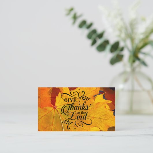 Danke an den Herrn Beautiful Herbstlaubs Visitenkarte (Stehend Vorderseite)