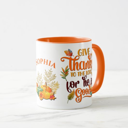 "Danke an den Herrn, dass Er gut ist!" Tasse (VorderseiteRechts)