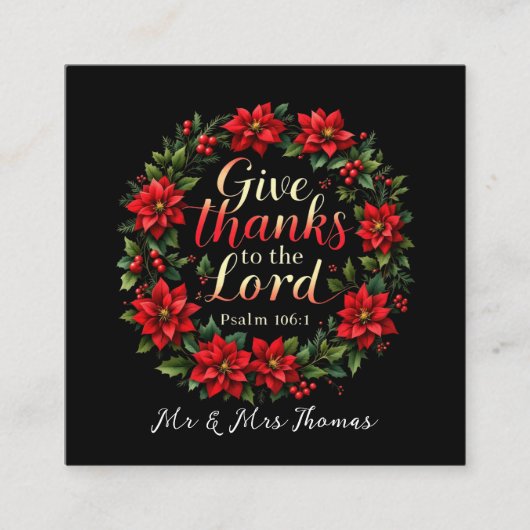 Danke an den Herrn Embrace Dankbarkeit & Faith Quadratische Visitenkarte (Vorderseite)