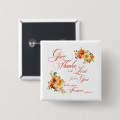 Danke an den Herrn Fall Aquarellblume Button (Vorne & Hinten)