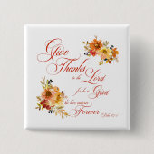 Danke an den Herrn Fall Aquarellblume Button (Vorderseite)