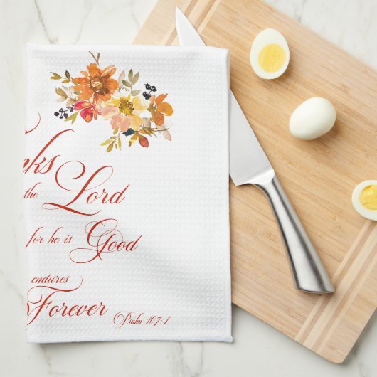 Danke an den Herrn Fall Aquarellblume Geschirrtuch (Viertel Falte)