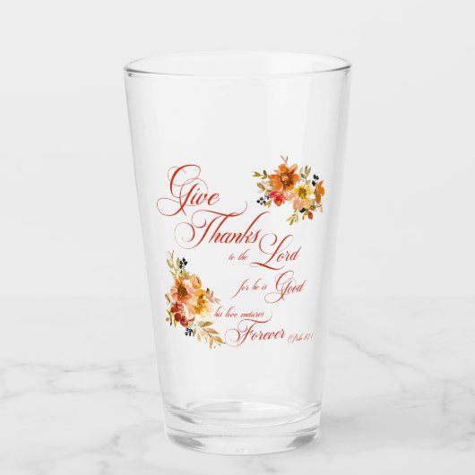 Danke an den Herrn Fall Aquarellblume Glas (Vorderseite)