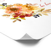 Danke an den Herrn Fall Aquarellblume Poster (Ecke)