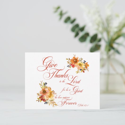 Danke an den Herrn Fall Aquarellblume Postkarte (Stehend Vorderseite)