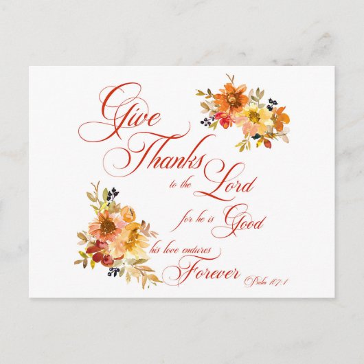 Danke an den Herrn Fall Aquarellblume Postkarte (Vorderseite)