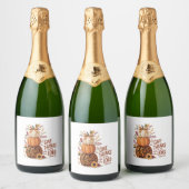 Danke an den Herrn, Fall Pumpkin Schaumweinetikett (Flaschen)