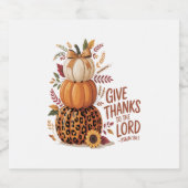 Danke an den Herrn, Fall Pumpkin Schaumweinetikett (Einzelnes Label)