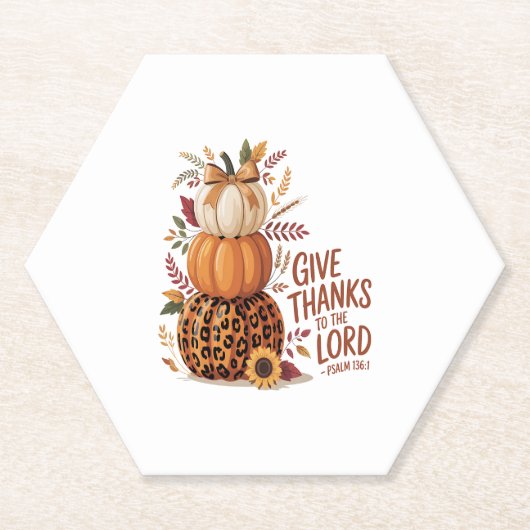 Danke an den Herrn, Fall Pumpkin Untersetzer (Vorderseite)