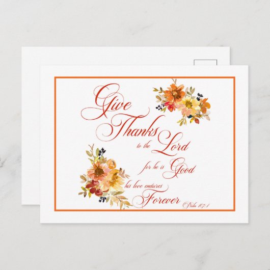 Danke an den Herrn Fall Wasserfarbe Blumenpos Postkarte (Vorne/Hinten)