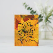Danke an den Herrn, Herbstlaub Erntedank Postkarte (Stehend Vorderseite)
