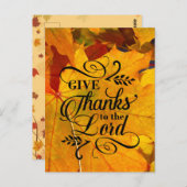 Danke an den Herrn, Herbstlaub Erntedank Postkarte (Vorne/Hinten)