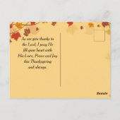 Danke an den Herrn, Herbstlaub Erntedank Postkarte (Rückseite)