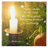 Danke an den Herrn Psalm 107 Rustikale Kerze Fliese (Vorderseite)