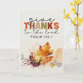 Danke an den Lord Erntedank Bible Verse Karte (Gelbe Blume)