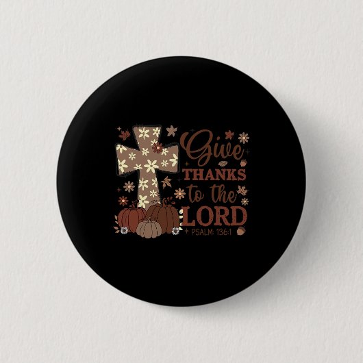 Danke an den Lord Fall Cross Christlich Button (Vorderseite)