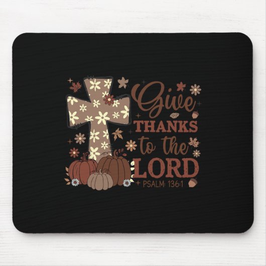 Danke an den Lord Fall Cross Christlich Mousepad (Vorne)