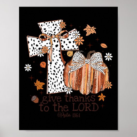 Danke an den Lord Fall Cross Christlich Poster (Vorne)