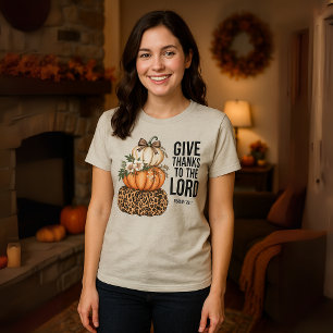 Danke an den Lord Psalm 136:1 Pumpkin-Stapel Tri-Blend Shirt